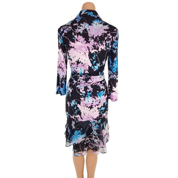 Diane von Furstenberg Cathy Floral Daze Silk Wrap Dress Size 4 S DVF - Picture 8 of 14